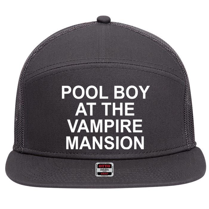 Pool Boy At The Vampire Mansion 7 Panel Mesh Trucker Snapback Hat