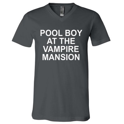 Pool Boy At The Vampire Mansion V-Neck T-Shirt