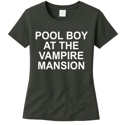 Pool Boy At The Vampire Mansion Womens T-Shirt