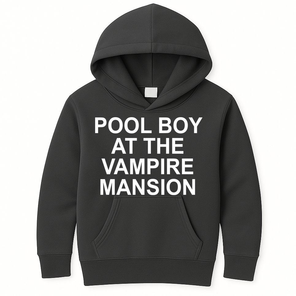 Pool Boy At The Vampire Mansion Kids Hoodie