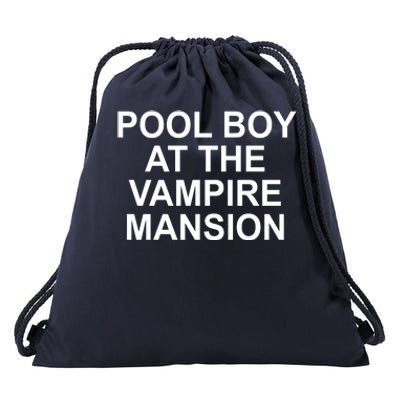 Pool Boy At The Vampire Mansion Drawstring Bag