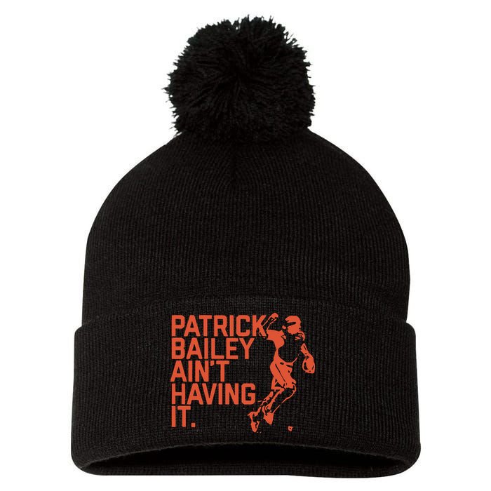 Patrick Bailey Ain’t Having It Pom Pom 12in Knit Beanie