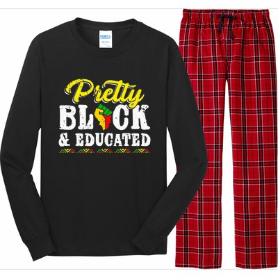 Pretty Black And Educated Black African American Juneteenth Long Sleeve Pajama Set