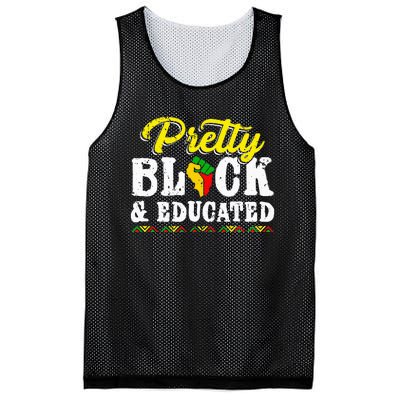 Pretty Black And Educated Black African American Juneteenth Mesh Reversible Basketball Jersey Tank