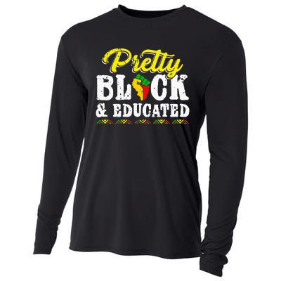 Pretty Black And Educated Black African American Juneteenth Cooling Performance Long Sleeve Crew