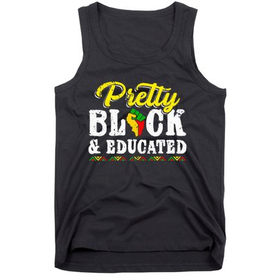 Pretty Black And Educated Black African American Juneteenth Tank Top