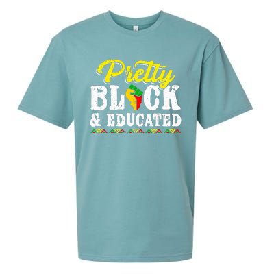 Pretty Black And Educated Black African American Juneteenth Sueded Cloud Jersey T-Shirt