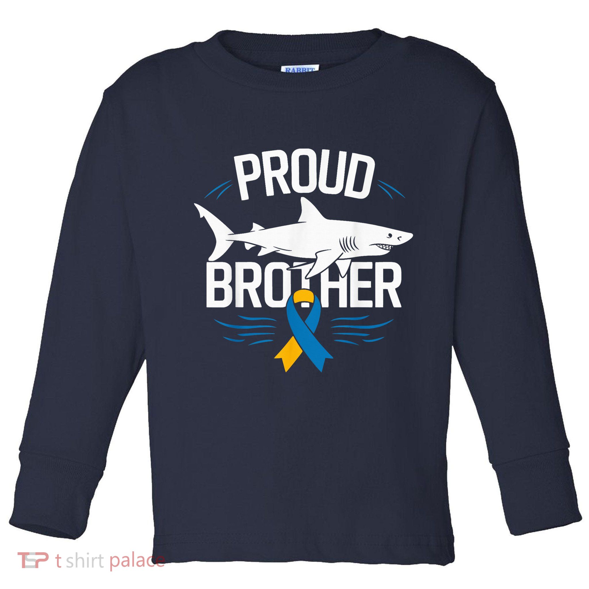 Proud Brother Autism Awareness Shark Support Ribbon Toddler Long Sleeve Shirt