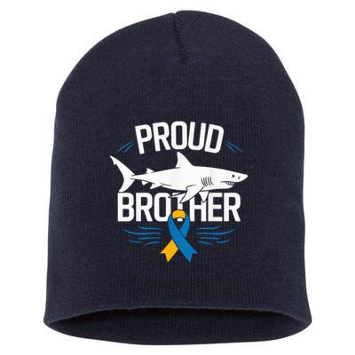 Proud Brother Autism Awareness Shark Support Ribbon Short Acrylic Beanie