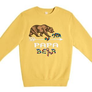 Papa Bear Autism Awareness Autism Papa Tee Premium Crewneck Sweatshirt