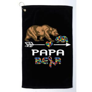 Papa Bear Autism Awareness Autism Papa Tee Platinum Collection Golf Towel