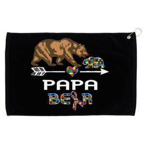 Papa Bear Autism Awareness Autism Papa Tee Grommeted Golf Towel