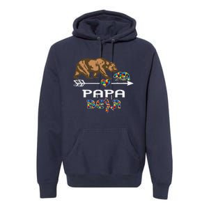 Papa Bear Autism Awareness Autism Papa Tee Premium Hoodie