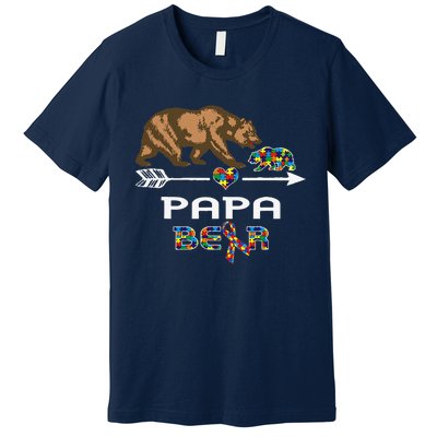 Papa Bear Autism Awareness Autism Papa Tee Premium T-Shirt