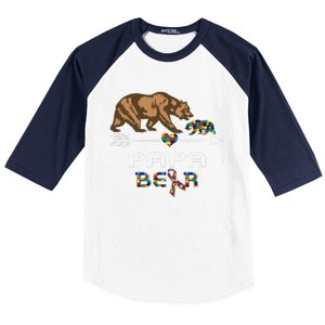 Papa Bear Autism Awareness Autism Papa Tee Baseball Sleeve Shirt