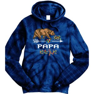 Papa Bear Autism Awareness Autism Papa Tee Tie Dye Hoodie