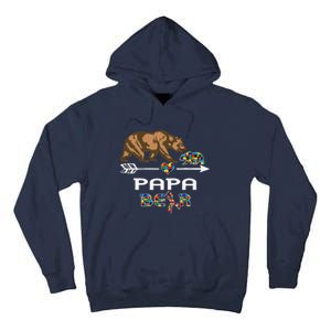 Papa Bear Autism Awareness Autism Papa Tee Tall Hoodie