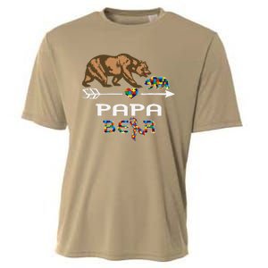 Papa Bear Autism Awareness Autism Papa Tee Cooling Performance Crew T-Shirt