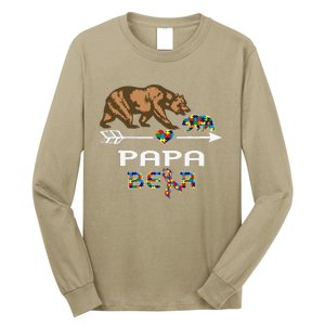 Papa Bear Autism Awareness Autism Papa Tee Long Sleeve Shirt