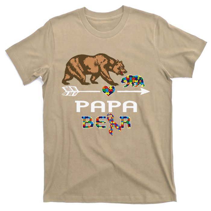 Papa Bear Autism Awareness Autism Papa Tee T-Shirt