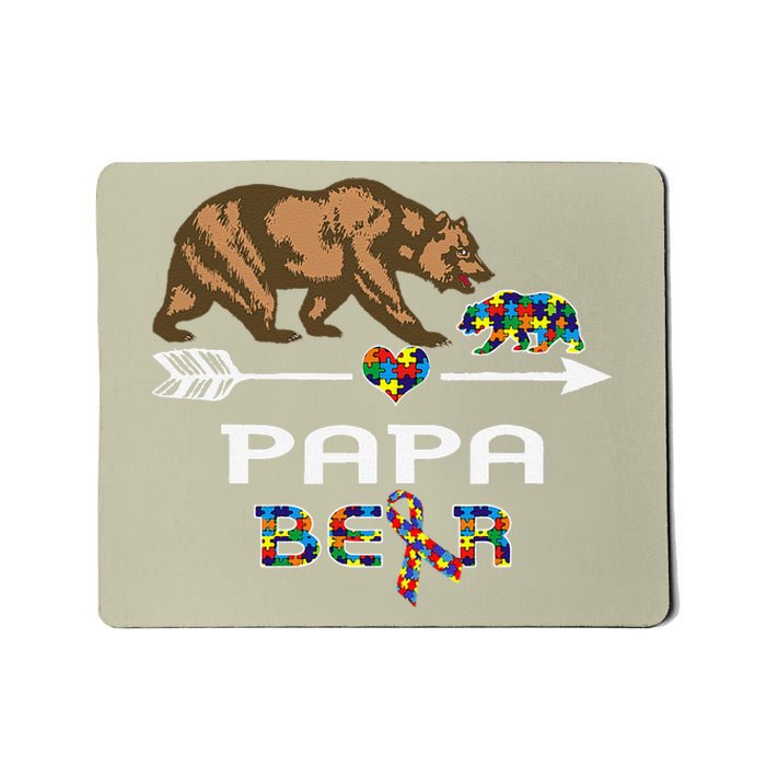 Papa Bear Autism Awareness Autism Papa Tee Mousepad