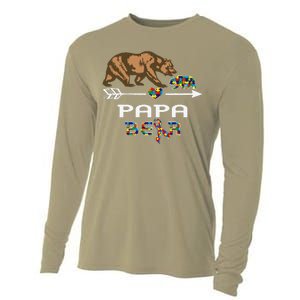 Papa Bear Autism Awareness Autism Papa Tee Cooling Performance Long Sleeve Crew