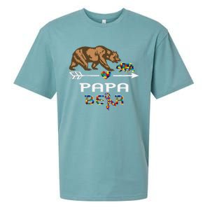 Papa Bear Autism Awareness Autism Papa Tee Sueded Cloud Jersey T-Shirt