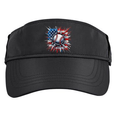 Patriotic Baseball American Flag 4th Of July Adult Drive Performance Visor