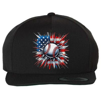 Patriotic Baseball American Flag 4th Of July Wool Snapback Cap