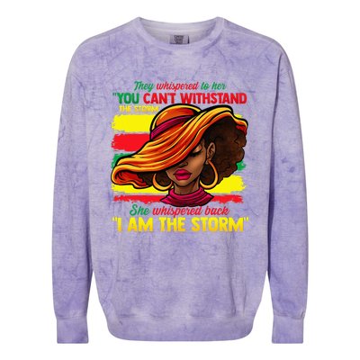 Proud Black African American Ladies Black History Month Colorblast Crewneck Sweatshirt