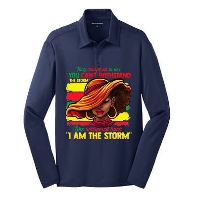 Proud Black African American Ladies Black History Month Silk Touch Performance Long Sleeve Polo