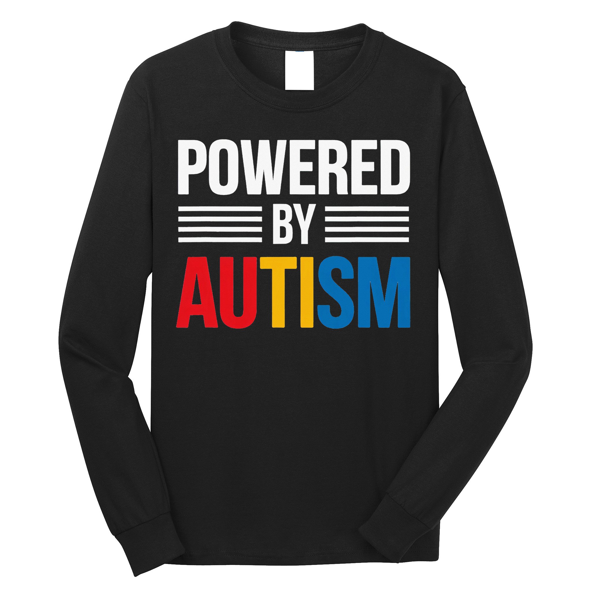 Powered By Autism For Autism Awareness Women Mom Long Sleeve Shirt