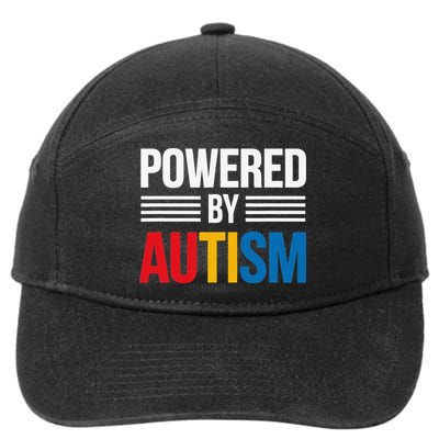 Powered By Autism For Autism Awareness Women Mom 7-Panel Snapback Hat