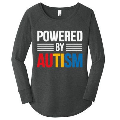 Powered By Autism For Autism Awareness Women Mom Women's Perfect Tri Tunic Long Sleeve Shirt