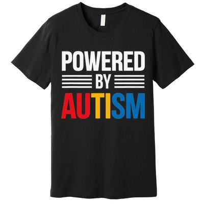 Powered By Autism For Autism Awareness Women Mom Premium T-Shirt