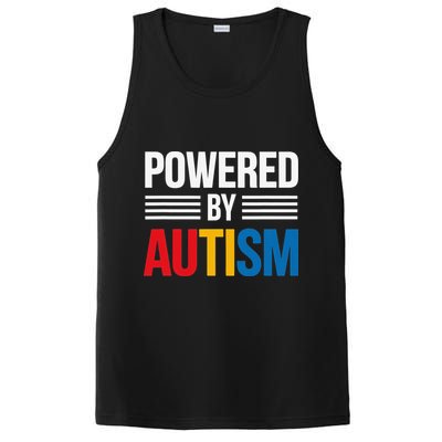 Powered By Autism For Autism Awareness Women Mom PosiCharge Competitor Tank