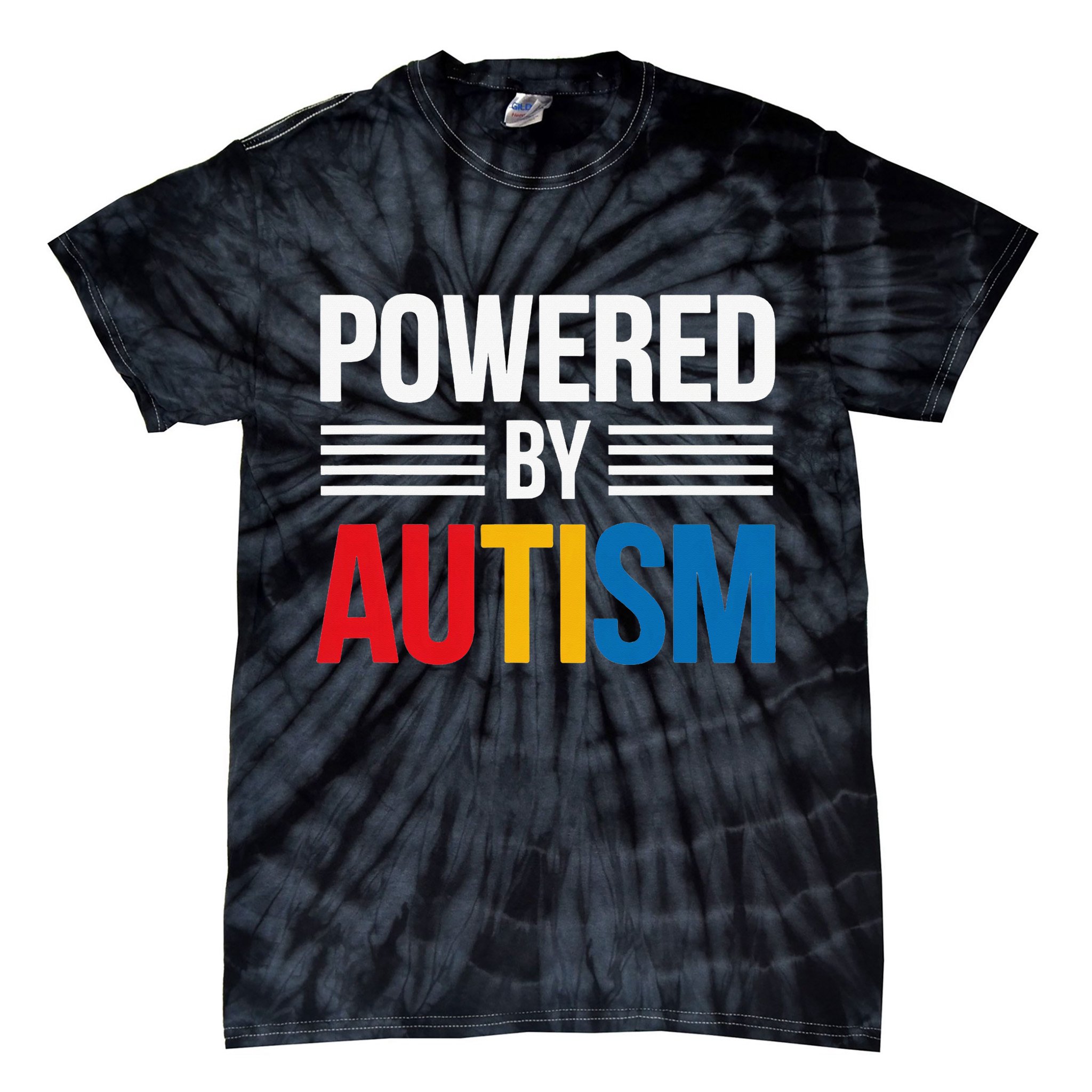 Powered By Autism For Autism Awareness Women Mom Tie-Dye T-Shirt
