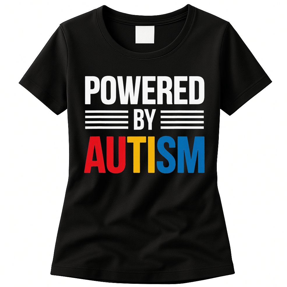 Powered By Autism For Autism Awareness Women Mom Womens T-Shirt
