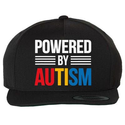 Powered By Autism For Autism Awareness Women Mom Wool Snapback Cap
