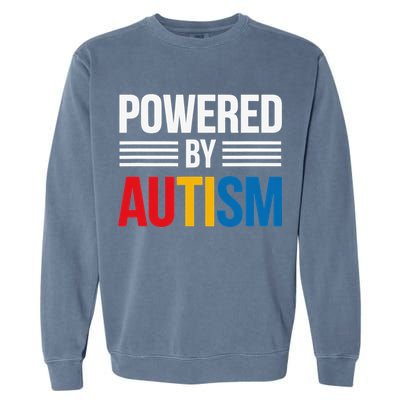 Powered By Autism For Autism Awareness Women Mom Garment-Dyed Sweatshirt