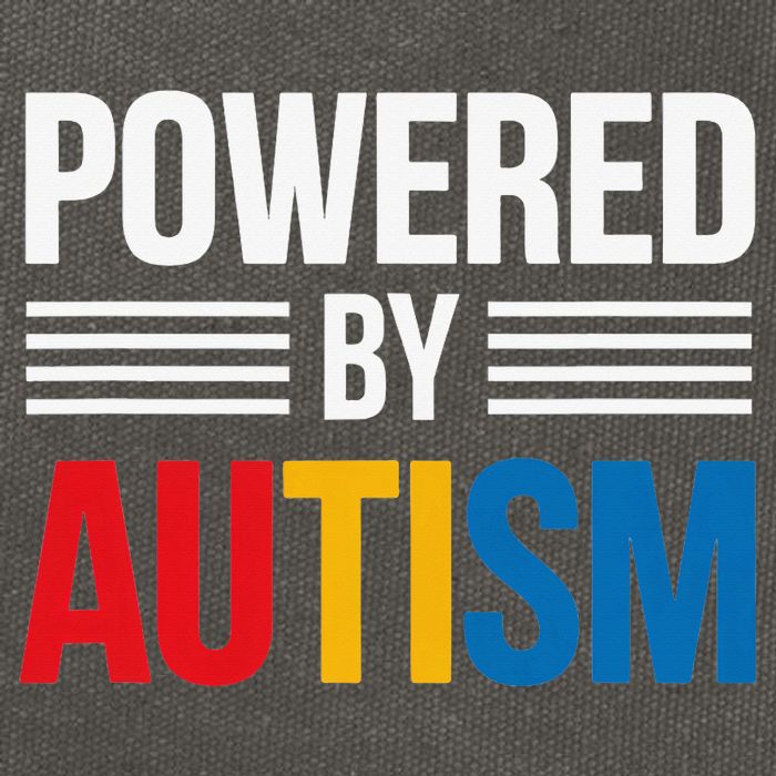 Powered By Autism For Autism Awareness Women Mom Cotton Canvas Backpack