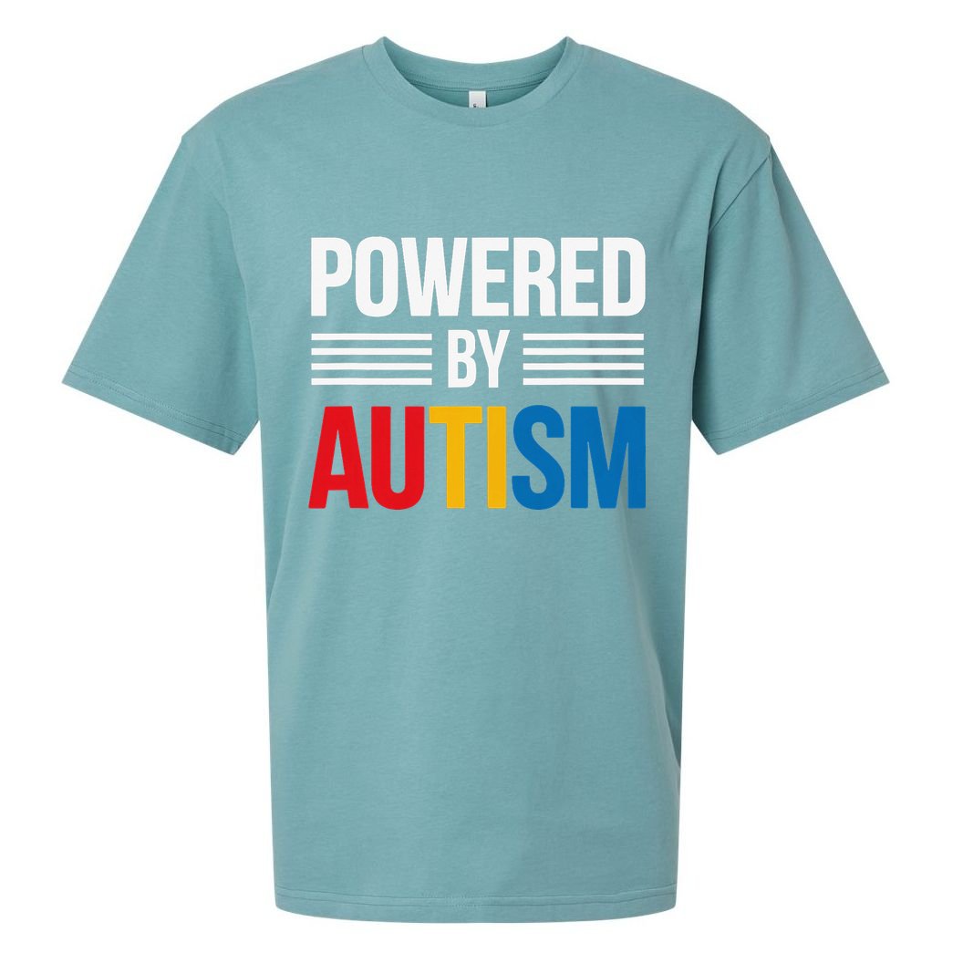 Powered By Autism For Autism Awareness Women Mom Sueded Cloud Jersey T-Shirt