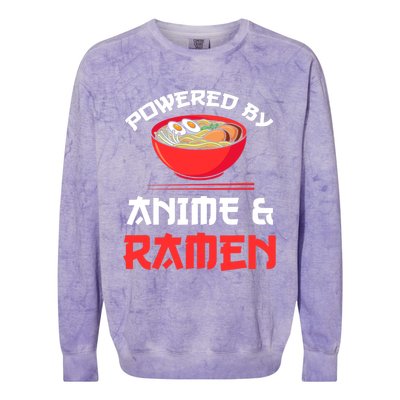 Powered By Anime & Ramen Merchandise Colorblast Crewneck Sweatshirt