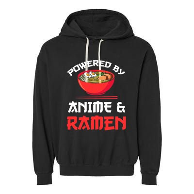 Powered By Anime & Ramen Merchandise Garment-Dyed Fleece Hoodie