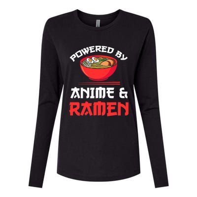 Powered By Anime & Ramen Merchandise Womens Cotton Relaxed Long Sleeve T-Shirt