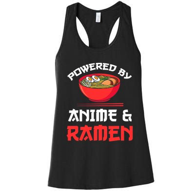 Powered By Anime & Ramen Merchandise Women's Racerback Tank