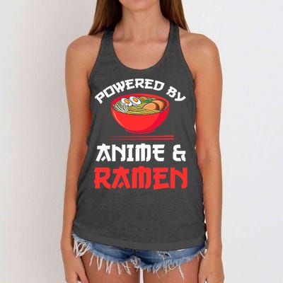 Powered By Anime & Ramen Merchandise Women's Knotted Racerback Tank