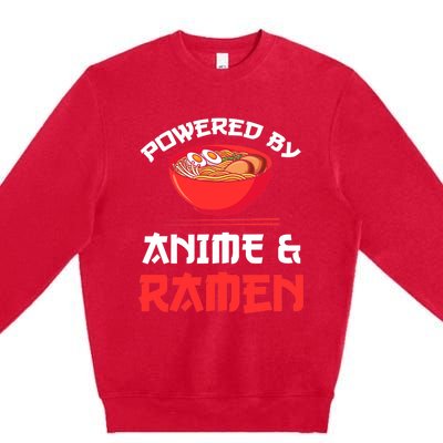 Powered By Anime & Ramen Merchandise Premium Crewneck Sweatshirt