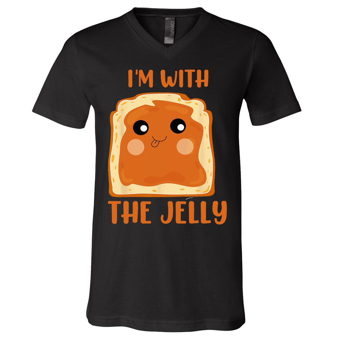 Peanut Butter And Jelly Cute Couple Im With The Jelly V-Neck T-Shirt