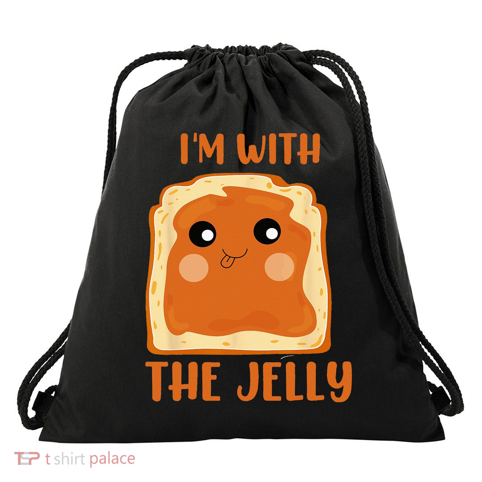 Peanut Butter And Jelly Cute Couple Im With The Jelly Drawstring Bag